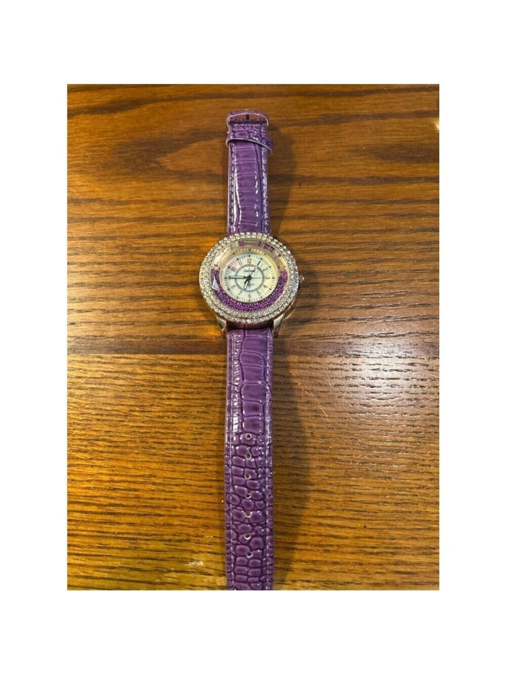 Women's GoGoey Purple & Silver Rhinestone Watch adjustable